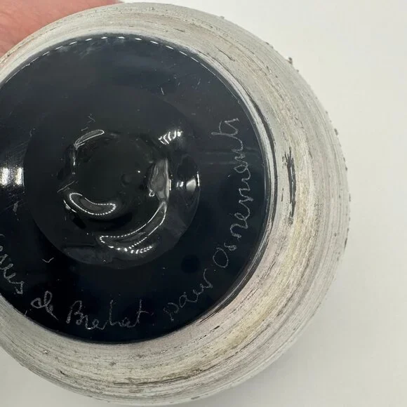 Art Glass Bowl Hand Blown Brehat France Signed Smoke Gray Silver Artsian Made - Picture 8 of 10